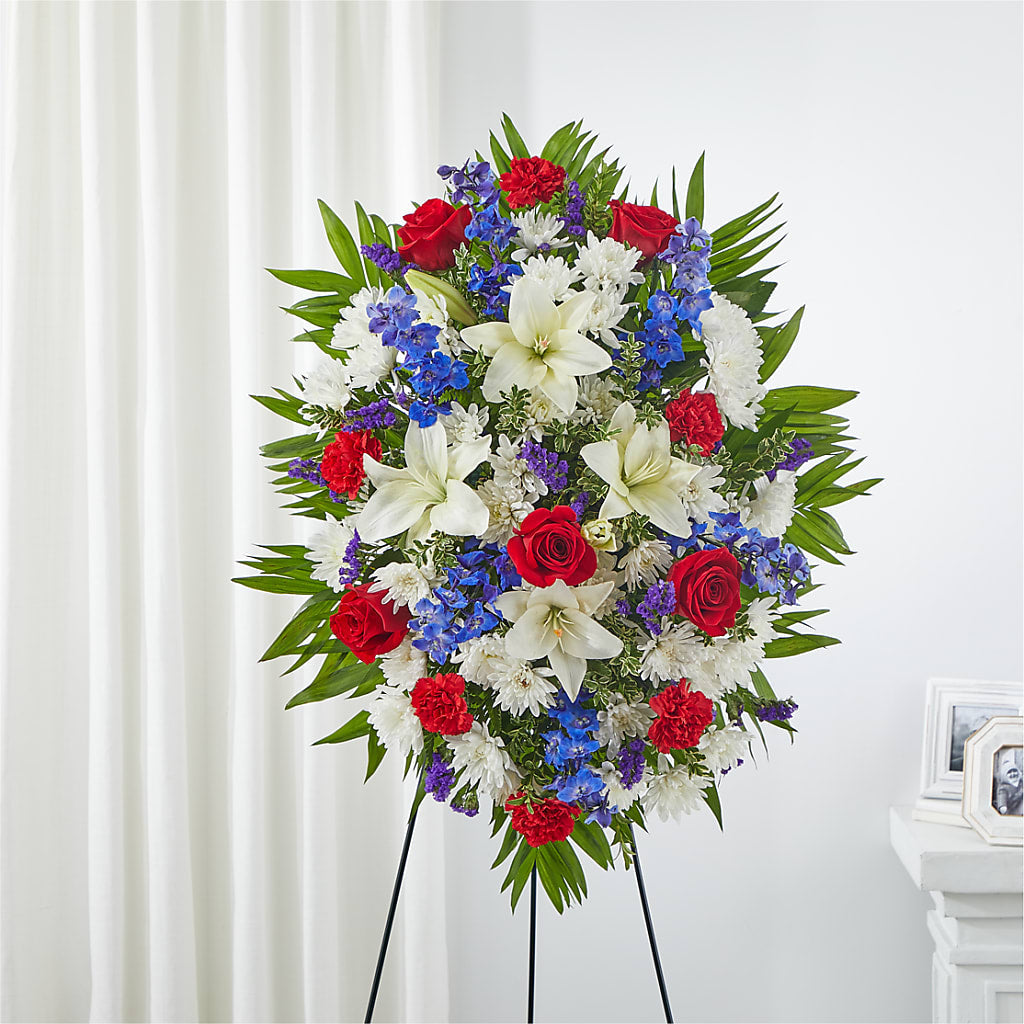 Cherished Service Standing Spray – Latino Flowers, Bensalem PA